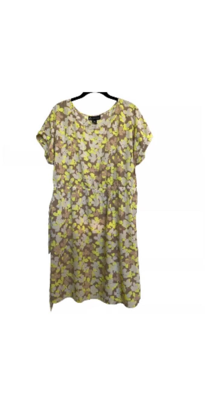 Lane Bryant Floral Dress 18/20 Plus Size Short Sleeve Watercolor Mod